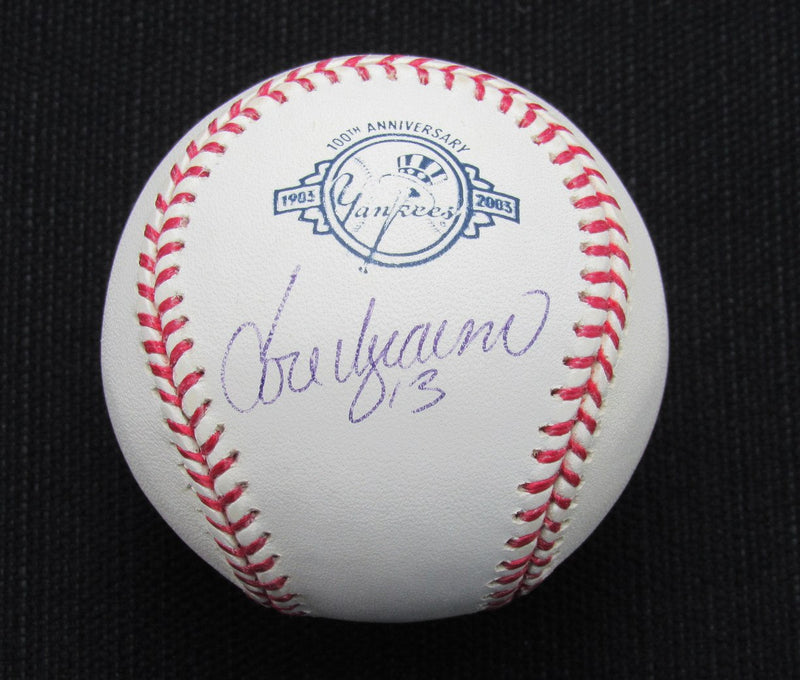Jose  Vizcaino Signed/Auto Yankees 100th OML Baseball JSA  186777