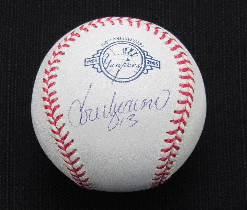 Jose  Vizcaino Signed/Auto Yankees 100th OML Baseball JSA  186777