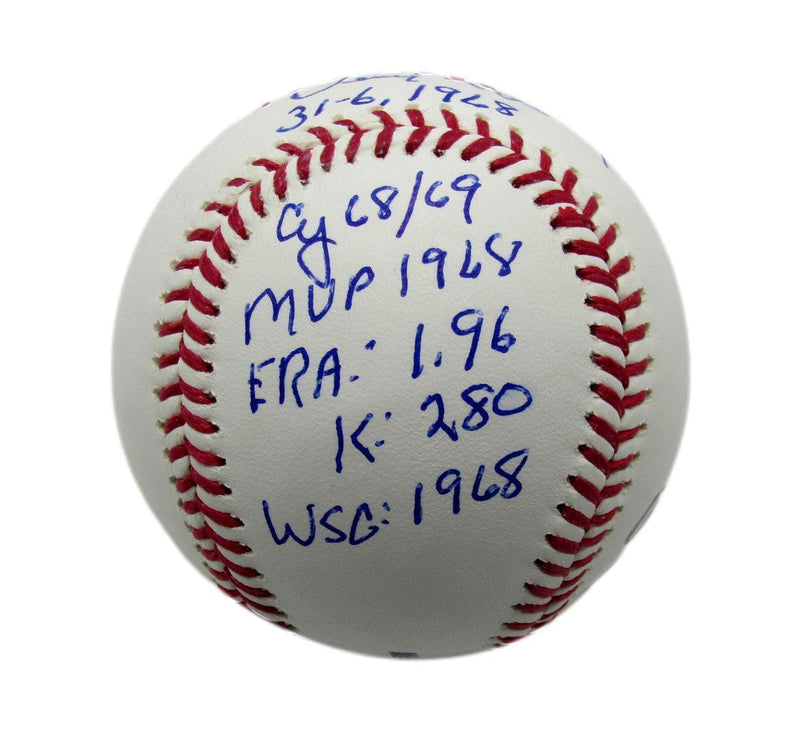 Denny McLain Autographed/Inscribed OML Baseball Detroit Tigers PSA/DNA 177765