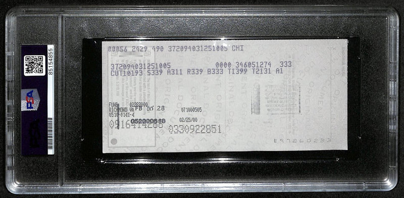 Johnny Unitas HOF Signed/Auto 2000 Bank Check Colts PSA/DNA GEM MT 10 192626