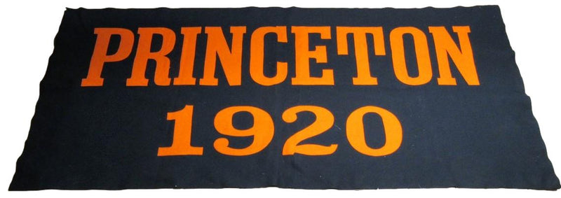Vintage 1920 Princeton 68x33 Black/Orange Felt Banner 184946