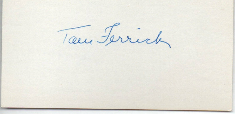 Tom Frisch (d.1996) Senators/Browns/Yankees Signed 3x5 Index Card 145586