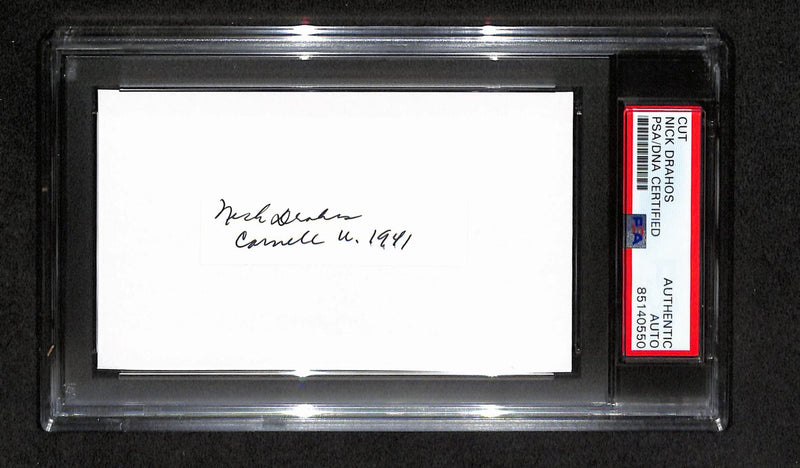 Nick Drahos Autographed 3x5 Cut Card PSA/DNA 186517