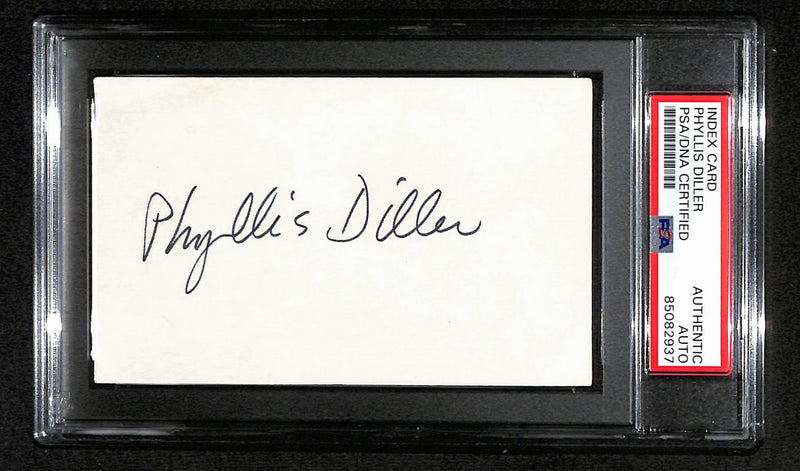 Phyllis Diller Signed 3x5 Index Card Stand-up Comedian PSA/DNA 184372