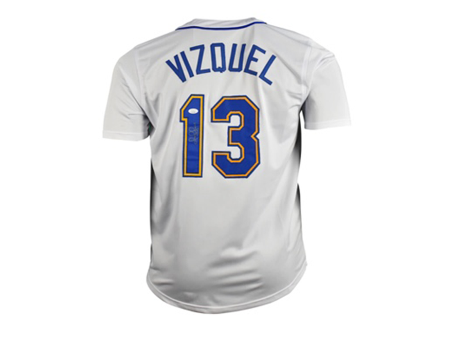 Omar Vizquel Autographed Seattle White Baseball Jersey (JSA)