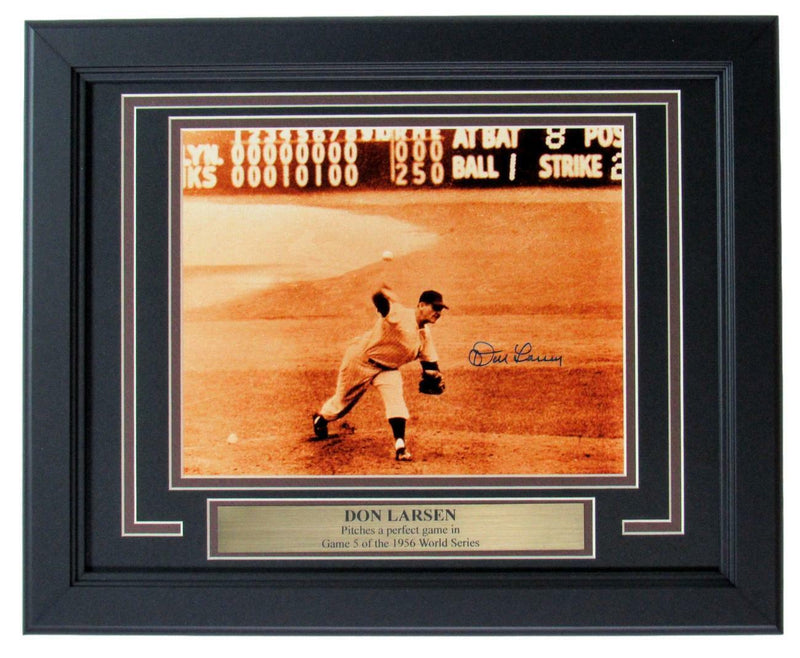 Don Larsen Perfect Game Yankees Signed 1956 8x10 Photo Framed BA 149113