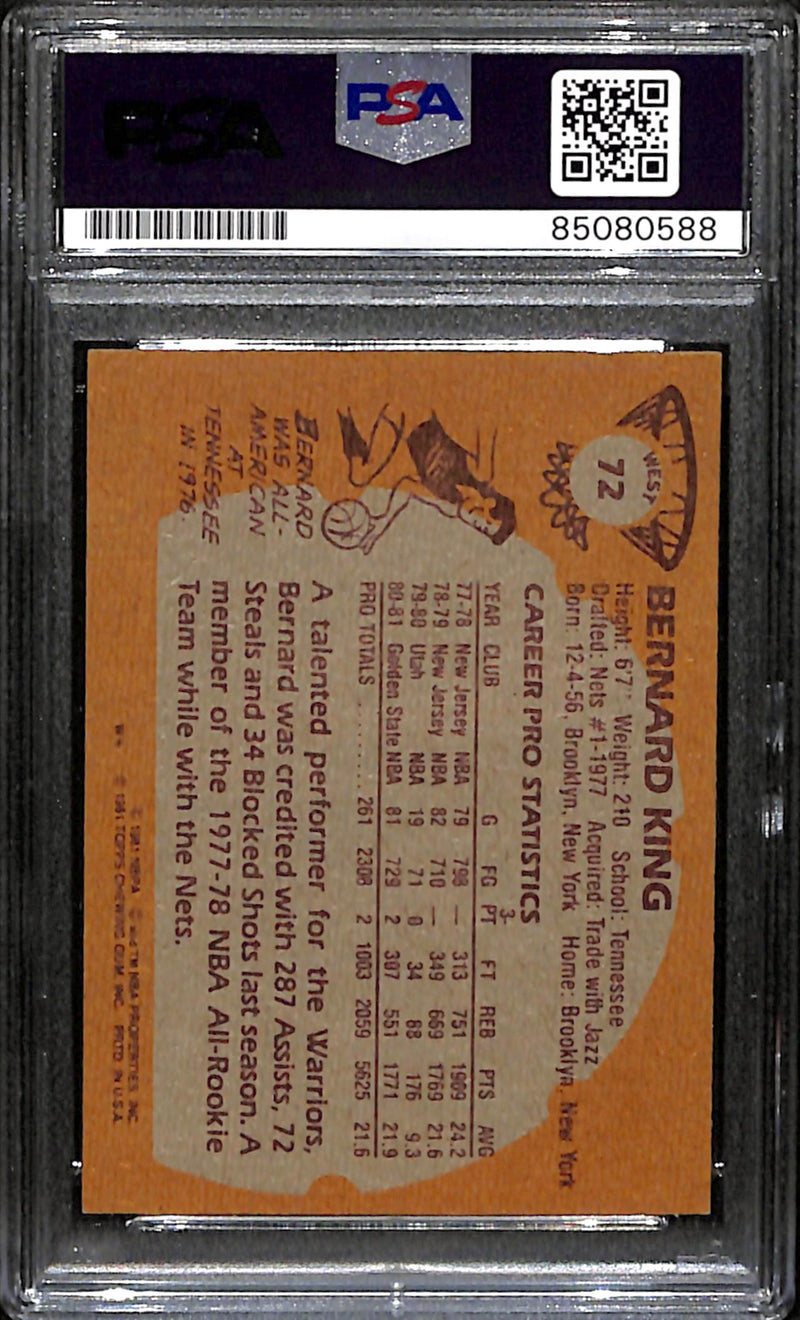 Bernard King Signed 1981 Topps Card #72 Golden State Warriors PSA/DNA 183796