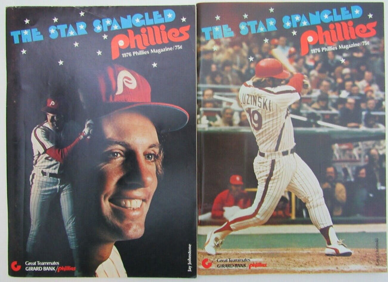 Lot of 2 1976 Phillies Programs Johnstone/Luzinski Unscored  157813