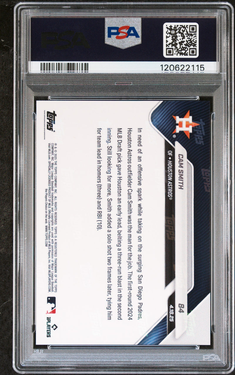 Graded 2025 Topps Now Cam Smith #84 Rookie RC Baseball Card PSA 9 Mint