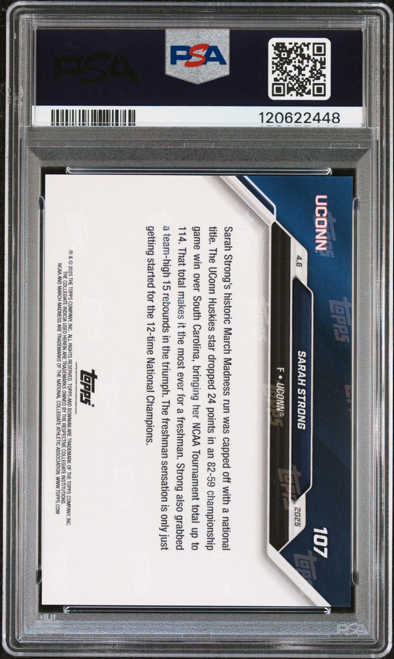 Graded 2024 Topps Bowman U Now Sarah Strong #107 Blue /49 Rookie RC Basketball Card PSA 9 Mint
