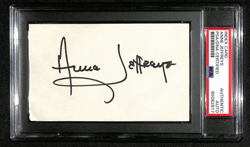 Anne Jeffreys Signed 3x5 Index Card Actress PSA/DNA 184305