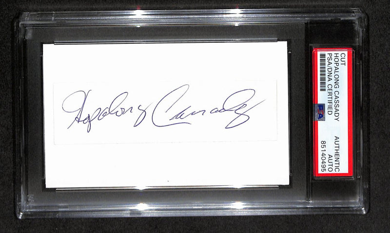 Hopalong Cassady Autographed 3x5 Cut Card PSA/DNA 186513