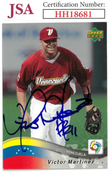 Victor Martinez signed 2006 Upper Deck '06 World Baseball Classic On Card Auto #49- JSA #HH18681 (Venezuela)
