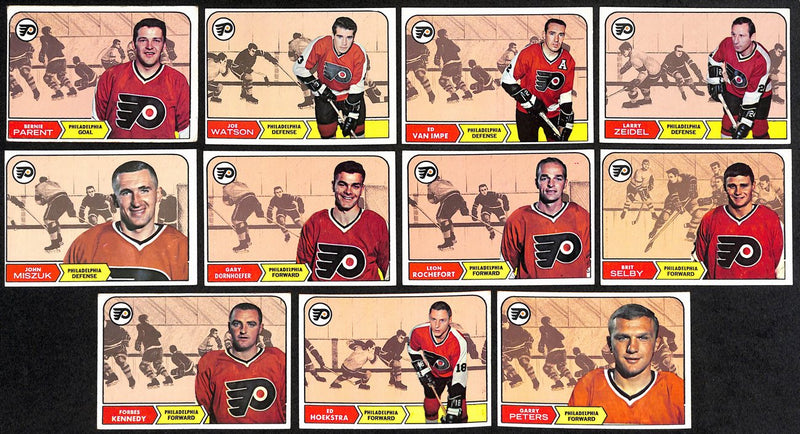 1968-69 Topps Philadelphia Flyers Team Set (11/11) Cards Bernie Parent  189196