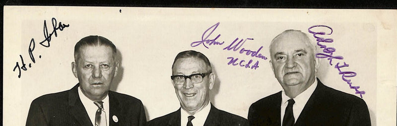 Iba/Wooden/Rupp Multi-Signed Vintage 8x10 Photo HOF Coaches PSA/DNA 183801