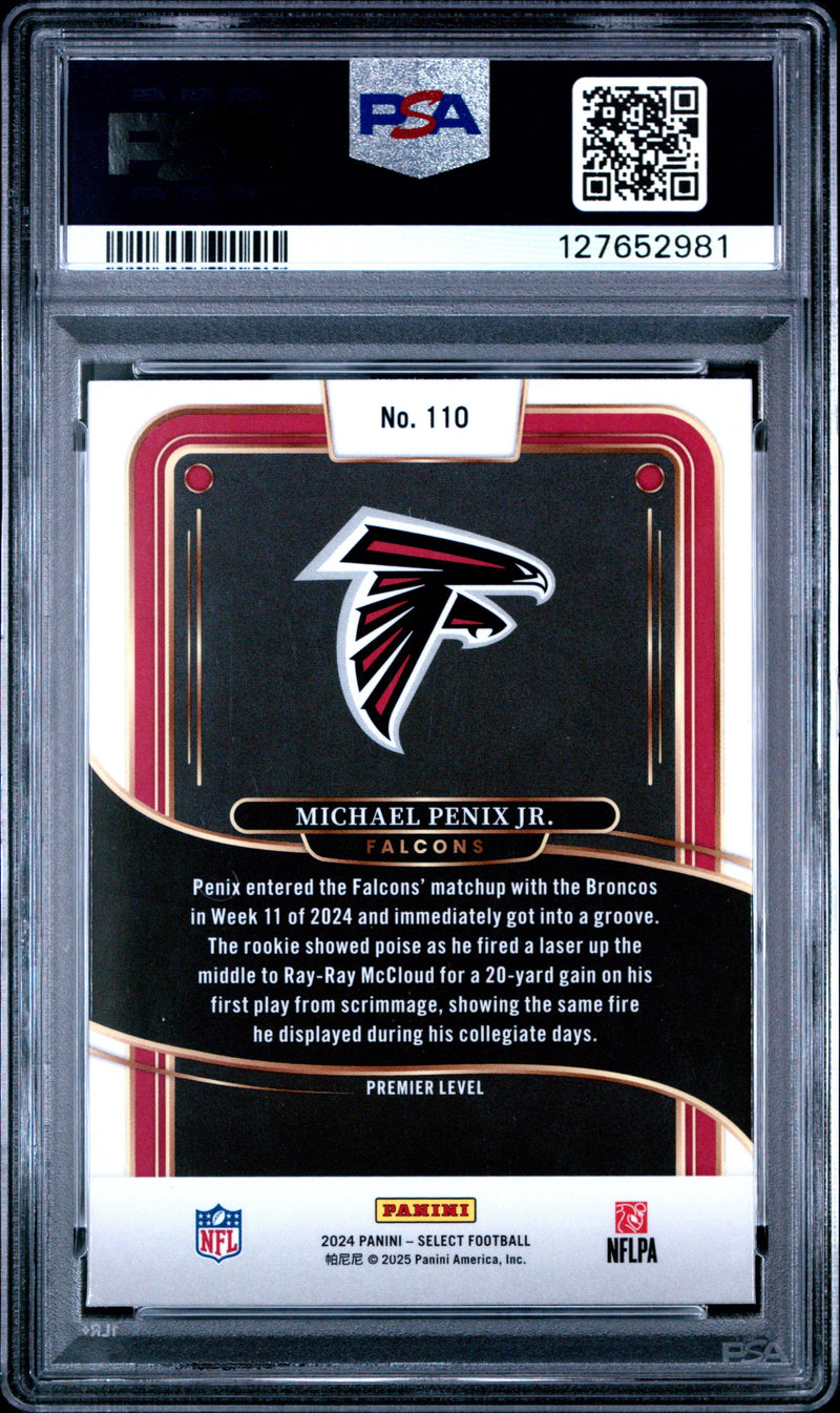 Graded 2024 Panini Select Michael Penix Jr. #110 Rookie RC Football Card PSA 9 Mint
