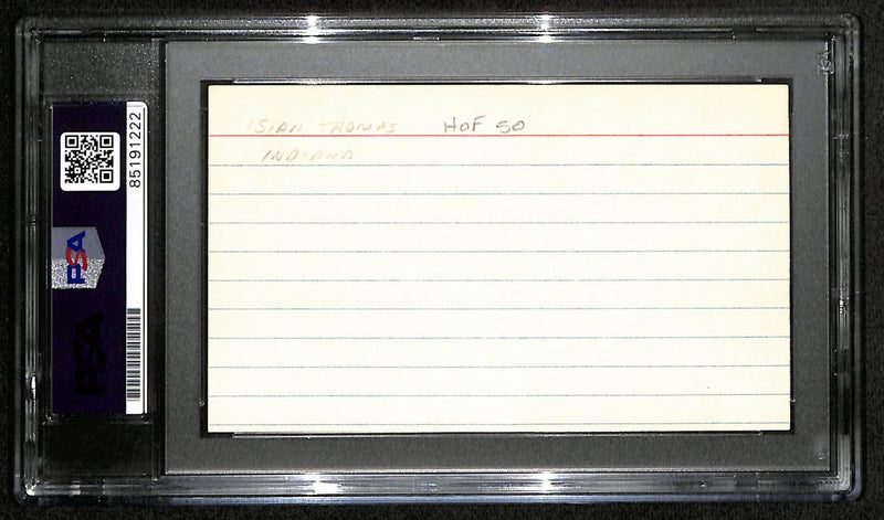 Isiah Thomas HOF Signed/Auto 3x5 Index Card Detroit Pistons PSA/DNA 188591