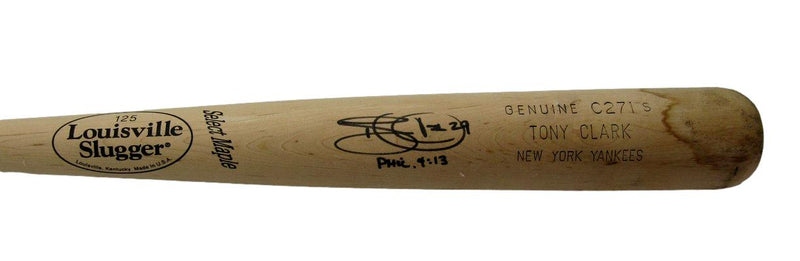 Tony Clark Signed/Inscribed Louisville Slugger Game Model Bat Tigers JSA 192233