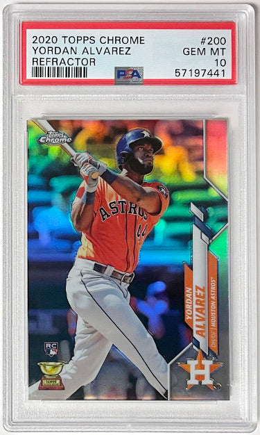 Yordan Alvarez 2020 Topps Chrome Refractor Rookie Card (RC) #200- PSA Graded 10 Gem Mint (Houston Astros)