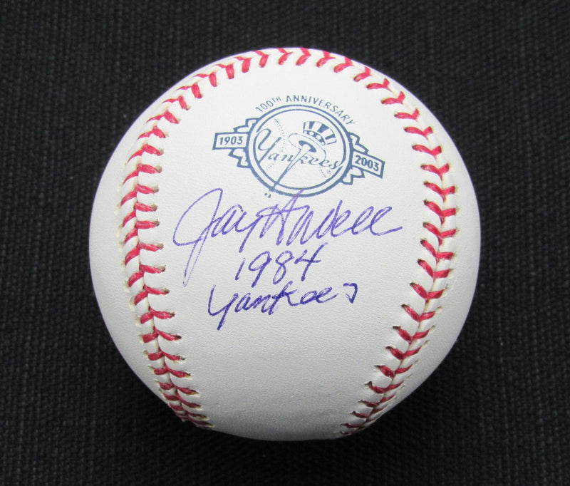 Jay Howell Signed/Auto Yankees 100th OML Baseball JSA Inscr 186634