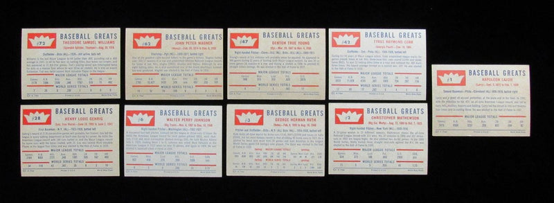 1960 Fleer Baseball Greats Complete Set (79) Ruth, Williams, Gehrig, Cobb190558