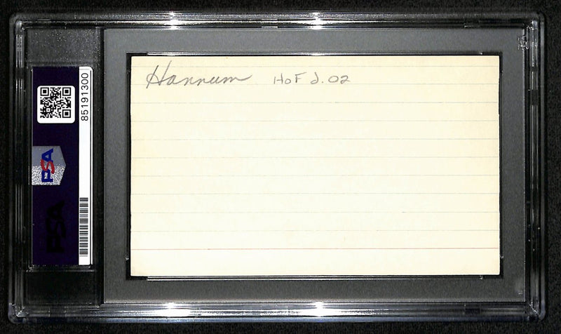 Alex Hannum HOF Signed/Auto 3x5 Index Card Philadelphia 76ers PSA/DNA 188567