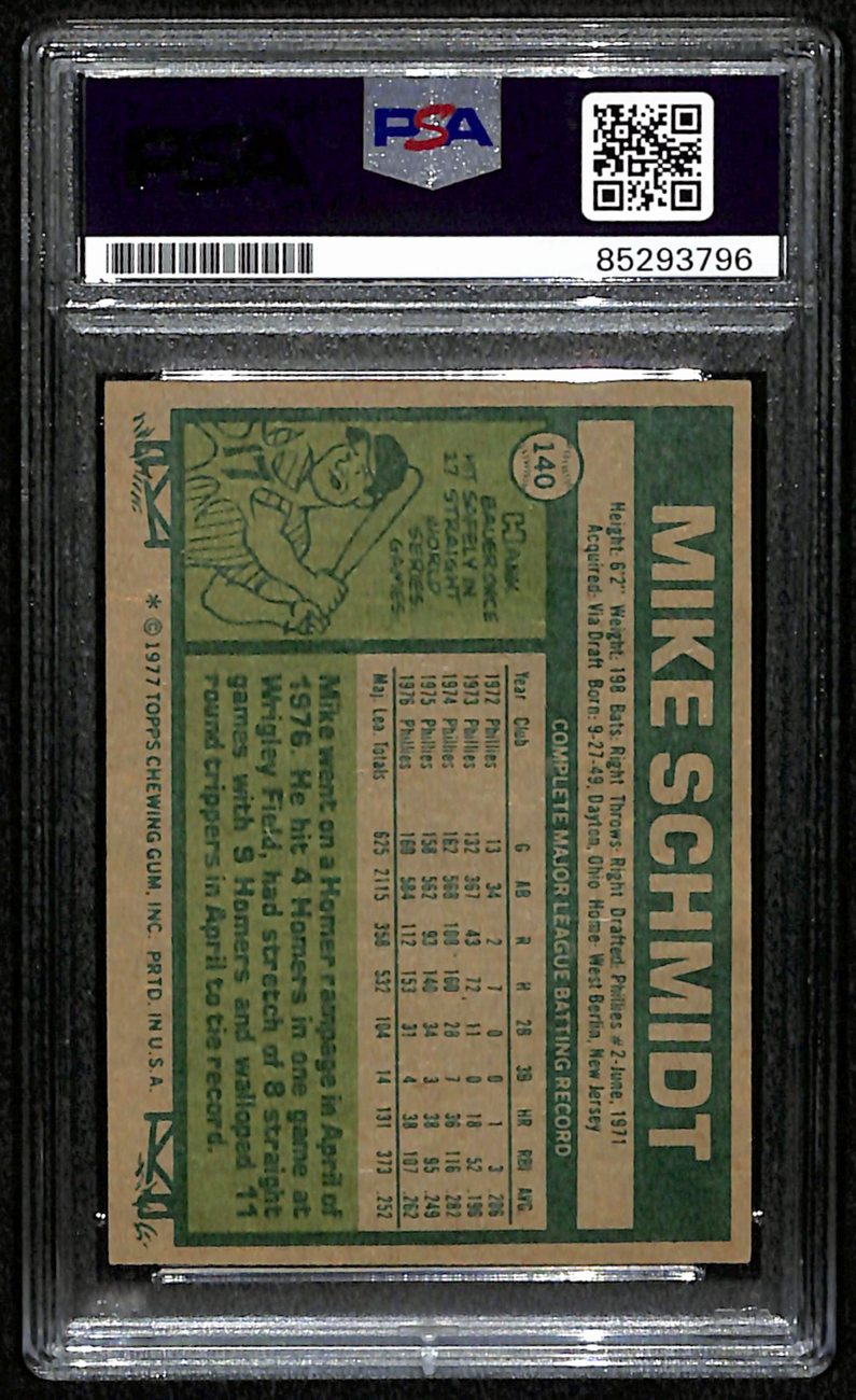 Mike Schmidt HOF Signed/Autographed 1977 Topps Card #140 Phillies PSA/DNA 190645
