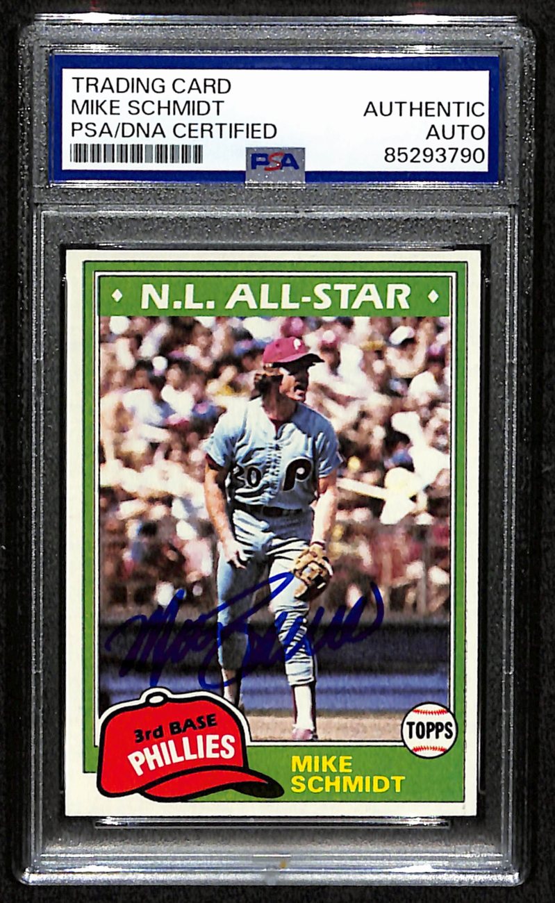 Mike Schmidt HOF Signed/Autographed 1981 Topps Card #540 Phillies PSA/DNA 190637