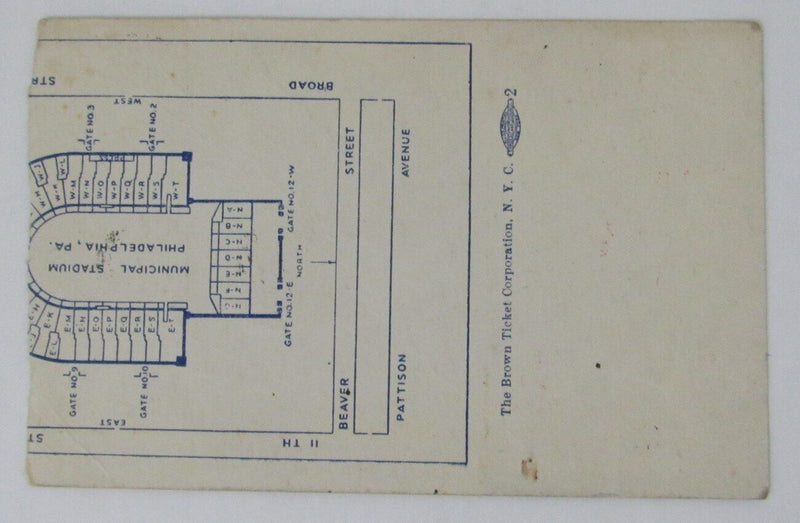 Vintage 1949 Army vs. Navy College Football Game Ticket Stub