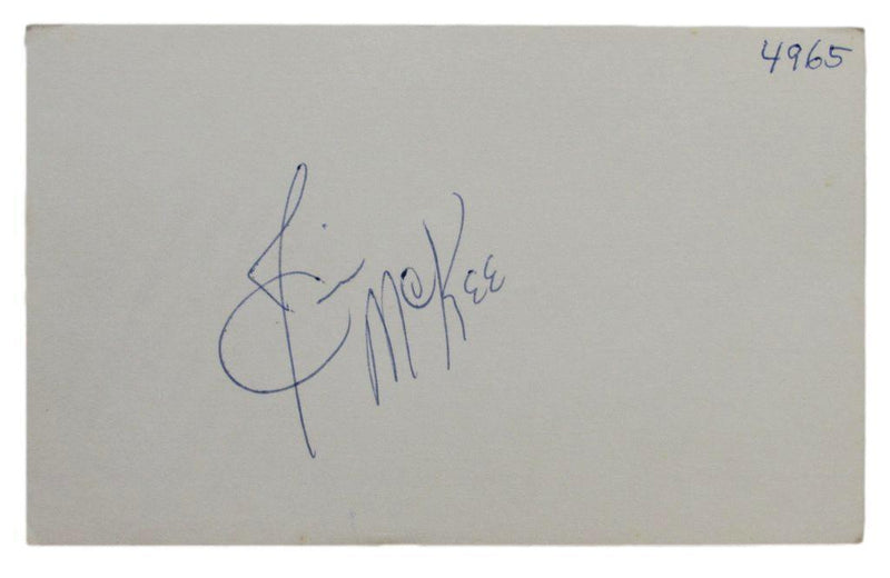Jim McKee 1972-73 Pittsburgh Pirates Autographed/Signed 3x5 Index Card