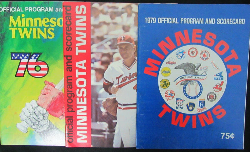 Lot of 3 Minnesota Twins 1976/1977/1979 Official Programs Gene Mauch 153966