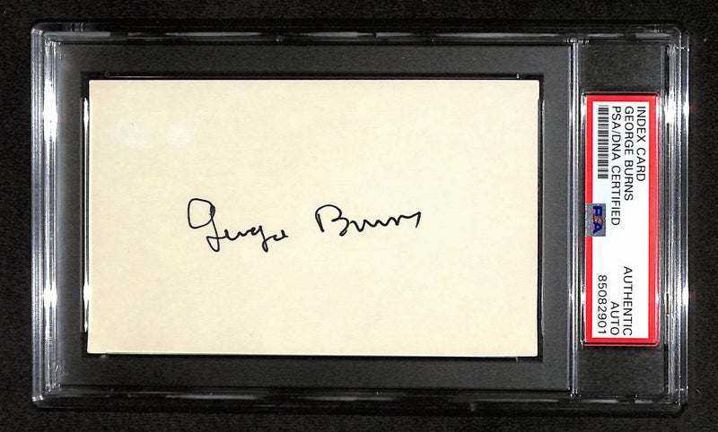 George Burns Signed 3x5 Index Card Comedian, Actor, Writer PSA/DNA 184350