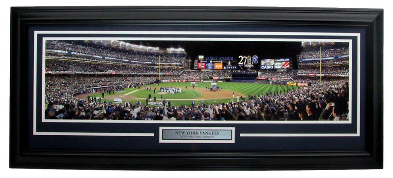 New York Yankees 2009 WS Champs Unsigned 10x36 Panarama Photo Framed 148036