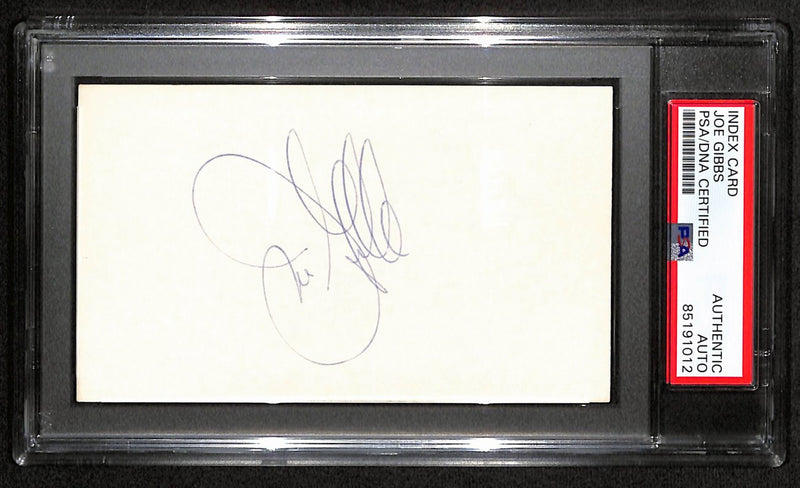 Joe Gibbs HOF Signed/Auto 3x5 Index Card Washington Redskins PSA/DNA 187464