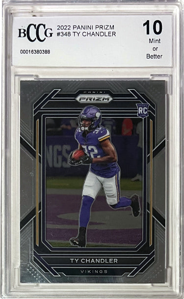 Ty Chandler 2022 Panini Prizm Rookie Card (RC) #348- BCCG Graded 10 Mint or Better (Minnesota Vikings)