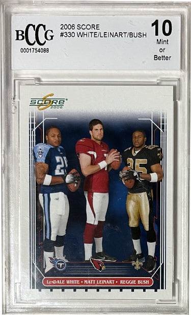 Reggie Bush/Matt Leinart/LenDale White 2006 Score Rookie Card (RC) #330- BCCG Graded 10 Mint or Better (USC Trojans)