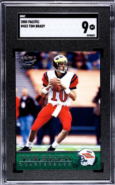 Tom Brady 2000 Pacific RC Card #403- SGC Graded 9 Mint (Michigan/Patriots/GOAT/HOF)