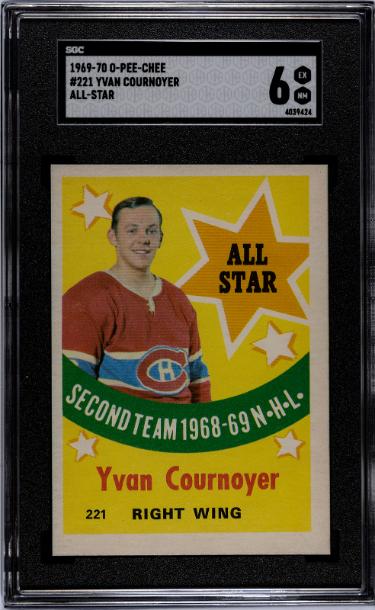 Yvan Cournoyer 1969-70 O-Pee-Chee NHL #221- SGC Graded 6 EX-NM (Montreal Canadiens)