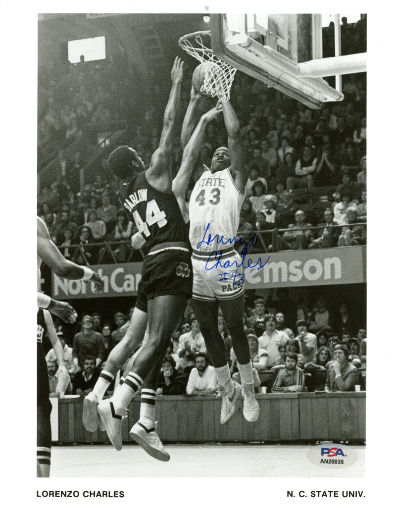 Lorenzo Charles Signed/Auto 8x10 Photo North Carolina PSA/DNA 188063