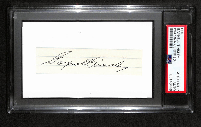 Gaynell Tinsley  Autographed 3x5 Cut Card PSA/DNA 186540