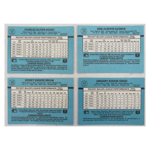 Lot of (153) Signed 1988 Donruss Baseball Cards Gross, Guzman, Hough 190087