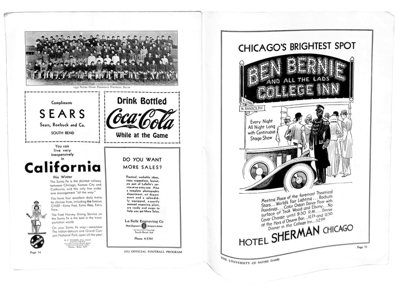 10/22/1932 Notre Dame vs. Carnegie Tech Program 185782