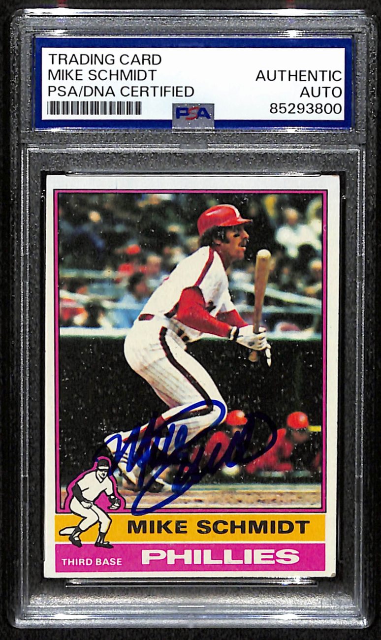 Mike Schmidt HOF Signed/Autographed 1976 Topps Card #480 Phillies PSA/DNA 190642