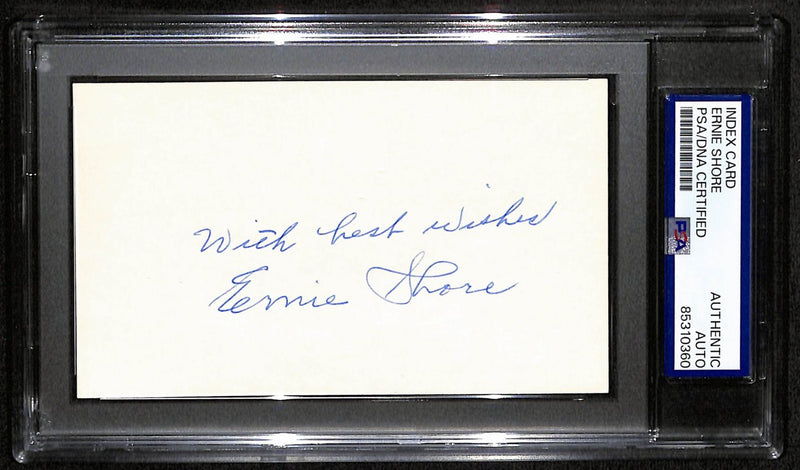 Ernie Shore Signed/Inscr 3x5 Index Card Red Sox Perfect Game PSA/DNA 190618