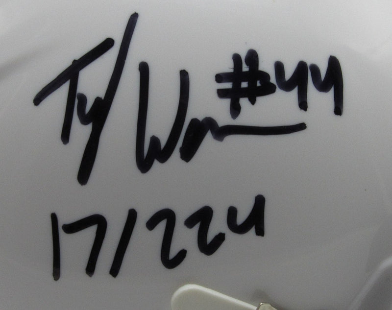 Tyler Warren Signed/Inscribed White Penn State Mini Football Helmet JSA 193101