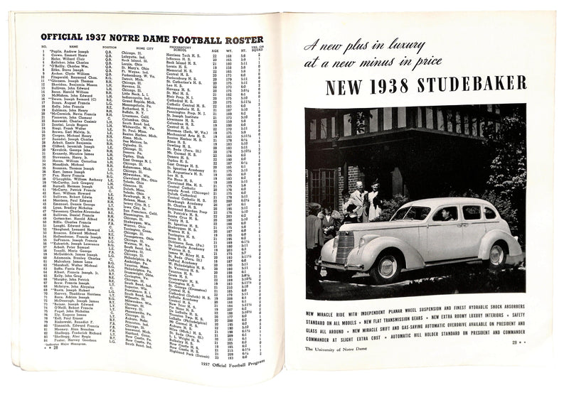 10/2/1937 Drake vs. Notre Dame College Program 185905