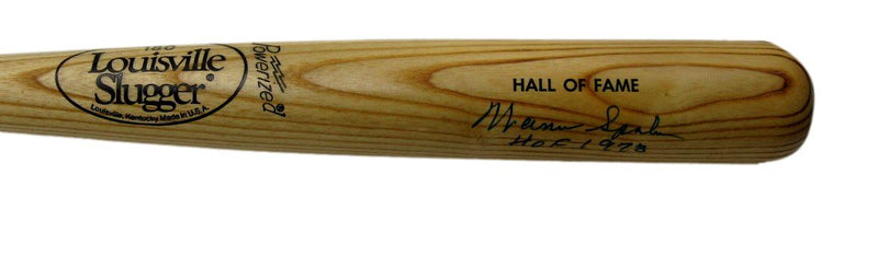 Warren Spahn HOF Signed/Inscribed Louisville Slugger Bat Braves PSA/DNA 190529