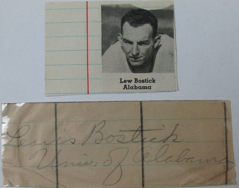 Lew Bostick Alabama Crimson Tide Captain  Rams Signed Cut PSA/DNA 145110