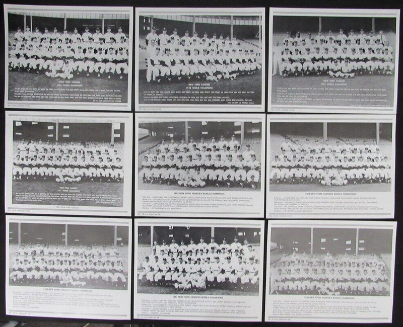Set of 26 New York Yankee World Champions 8x10 Team Photos and Headlines 180858