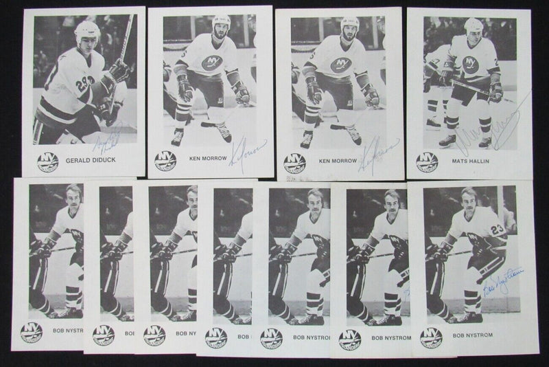 Lot of 11 NY Islanders Signed 4x5.5 Team Issued Photos incl. Nystrom 150152